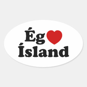 I Herz (Liebe) Island [Ég Elska Ísland] Island Ovaler Aufkleber