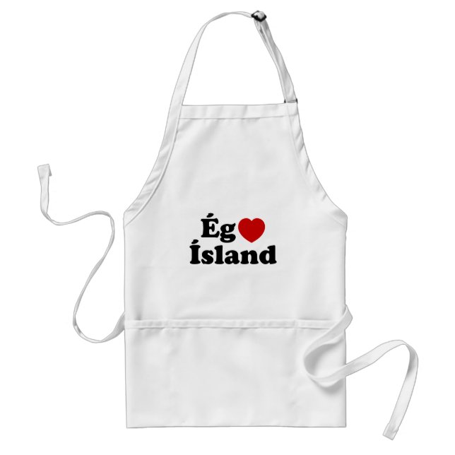 I Herz (Liebe) Island [Ég Elska Ísland] Island Schürze (Vorne)