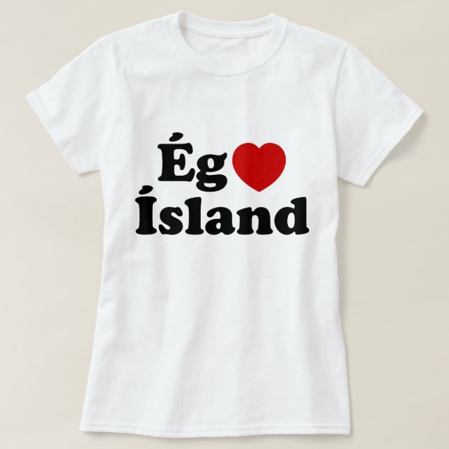 I Herz (Liebe) Island [Ég Elska Ísland] Island T-Shirt (Design vorne)
