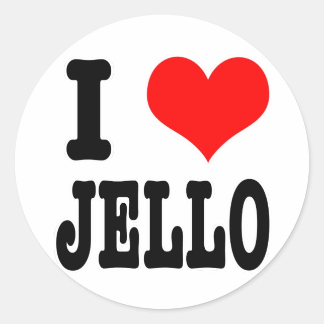 I HERZ (LIEBE) Jello Runder Aufkleber (Vorderseite)