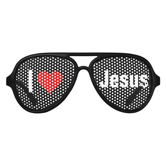 I (Herz) Liebe Jesus Lens Sonnenbrille/ Schatten Sonnenbrille (Vorderseite)