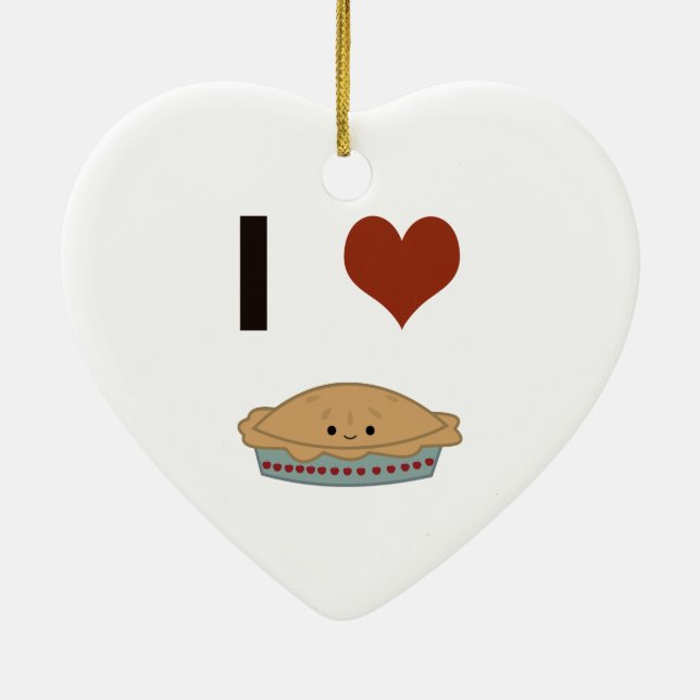 I Herz (Liebe) Kuchen Keramikornament (Hinten)