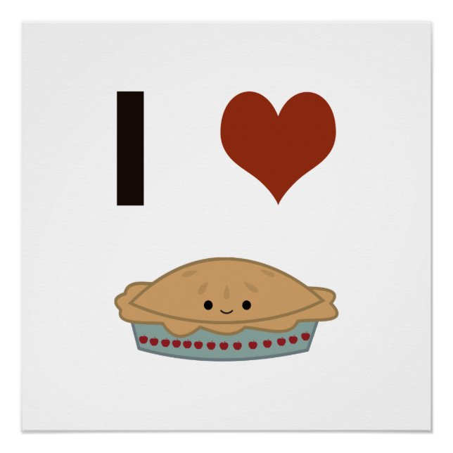 I Herz (Liebe) Kuchen Poster (Vorderseite)