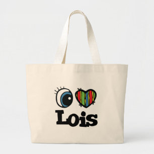 I Herz (Liebe) Lois Jumbo Stoffbeutel