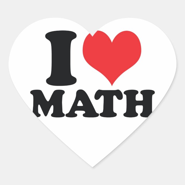 I Herz/Liebe Mathematik Herz-Aufkleber (Vorderseite)