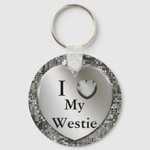 I Herz (Liebe) mein Westie Schlüsselanhänger