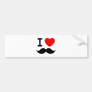 I Herz / Liebe Mustaches / Mustaches Autoaufkleber