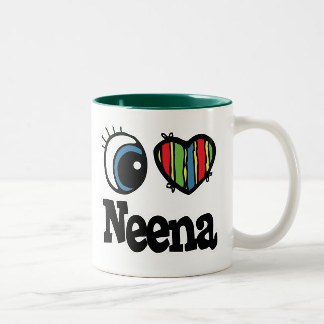 I Herz (Liebe) Neena Zweifarbige Tasse (Rechts)