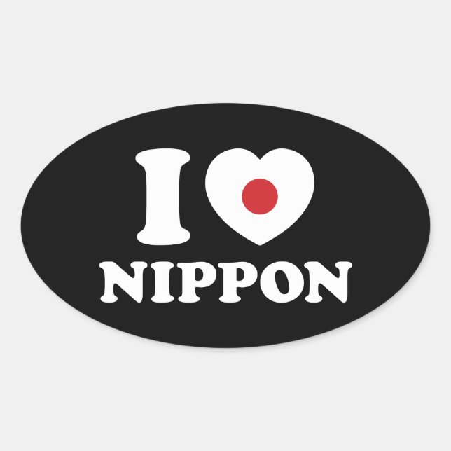 I HERZ [LIEBE] NIPPON OVAL STICKER (Vorderseite)