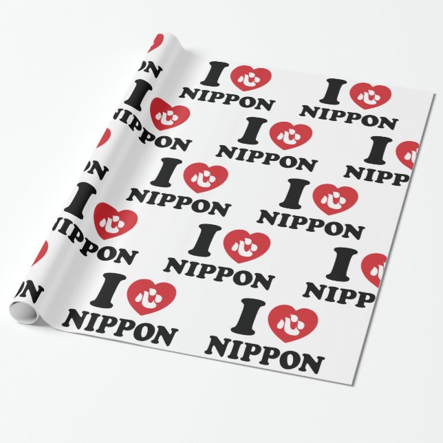 I HERZ [LIEBE] NIPPON WRAPPING PAPIER GESCHENKPAPIER (Ungerollt)