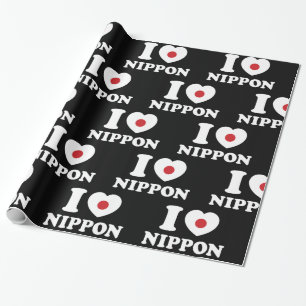 I HERZ [LIEBE] NIPPON WRAPPING PAPIER GESCHENKPAPIER