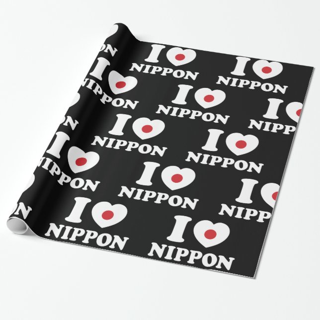 I HERZ [LIEBE] NIPPON WRAPPING PAPIER GESCHENKPAPIER (Ungerollt)