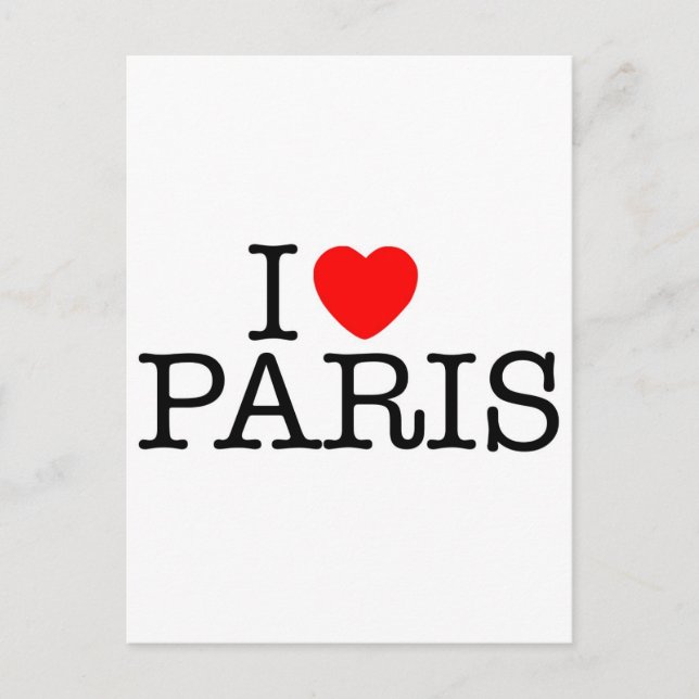 I Herz (Liebe) Paris Postkarte (Vorderseite)