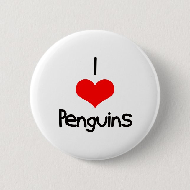 I Herz(Liebe) Penguins Button (Vorderseite)