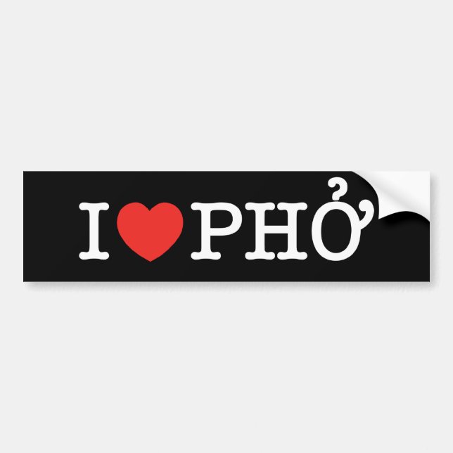 I Herz (Liebe) Pho Autoaufkleber (Vorne)