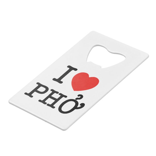 I Herz (Liebe) Pho Geldbeutel Flaschenöffner (Vorderseite Schrägansicht)