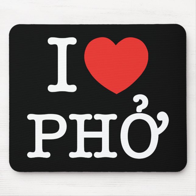 I Herz (Liebe) Pho Mousepad (Vorne)