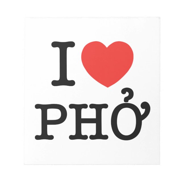 I Herz (Liebe) Pho Notizblock (Vorderseite)