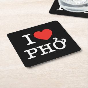 I Herz (Liebe) Pho Rechteckiger Pappuntersetzer