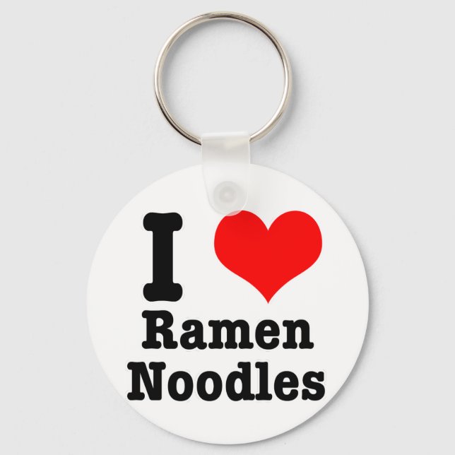 I HERZ (LIEBE) Ramen Nudeln Schlüsselanhänger (Vorderseite)