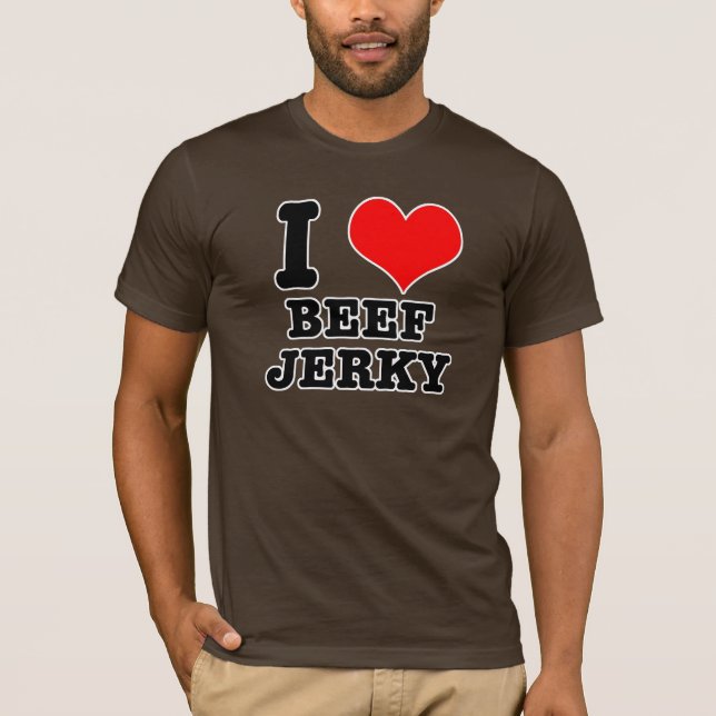I HERZ (LIEBE) Rindfleischjerky T-Shirt (Vorderseite)