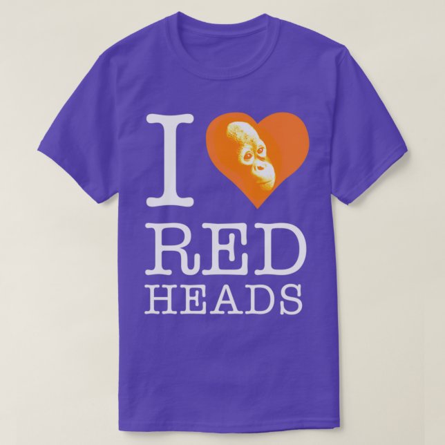 I Herz-Liebe-Rothköpfe T-Shirt (Design vorne)