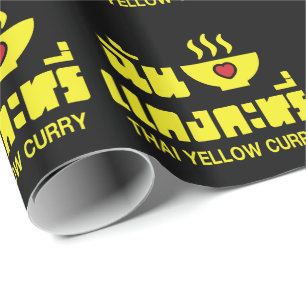 I Herz (Liebe) Thai Gelbe Curry Geschenkpapier