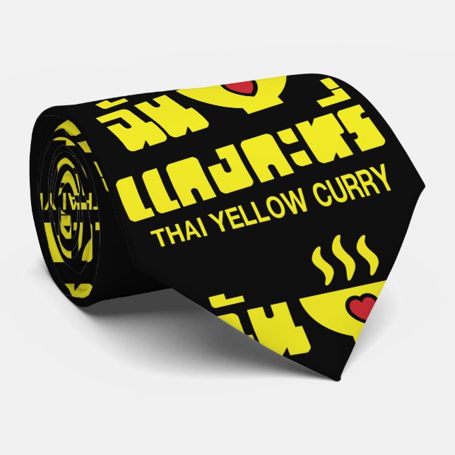 I Herz (Liebe) Thai Gelbe Curry Krawatte (Gerollt)