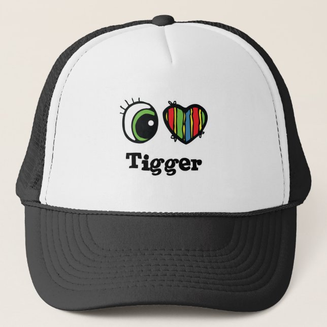 I Herz (Liebe) Tigger Truckerkappe (Vorderseite)