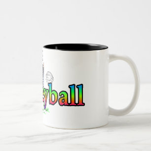 I Herz Liebe Volleyball Zweifarbige Tasse