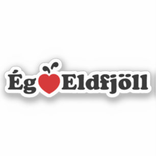 I Herz (Liebe) Vulkane [Ég Elska Eldfjöll] Aufkleber