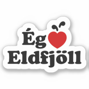 I Herz (Liebe) Vulkane [Ég Elska Eldfjöll] Aufkleber