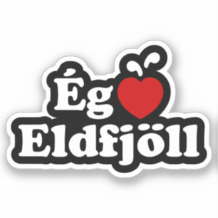 I Herz (Liebe) Vulkane [Ég Elska Eldfjöll] Aufkleber