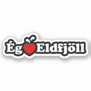 I Herz (Liebe) Vulkane [Ég Elska Eldfjöll] Aufkleber