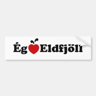 I Herz (Liebe) Vulkane [Ég Elska Eldfjöll] Autoaufkleber