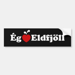 I Herz (Liebe) Vulkane [Ég Elska Eldfjöll] Autoaufkleber
