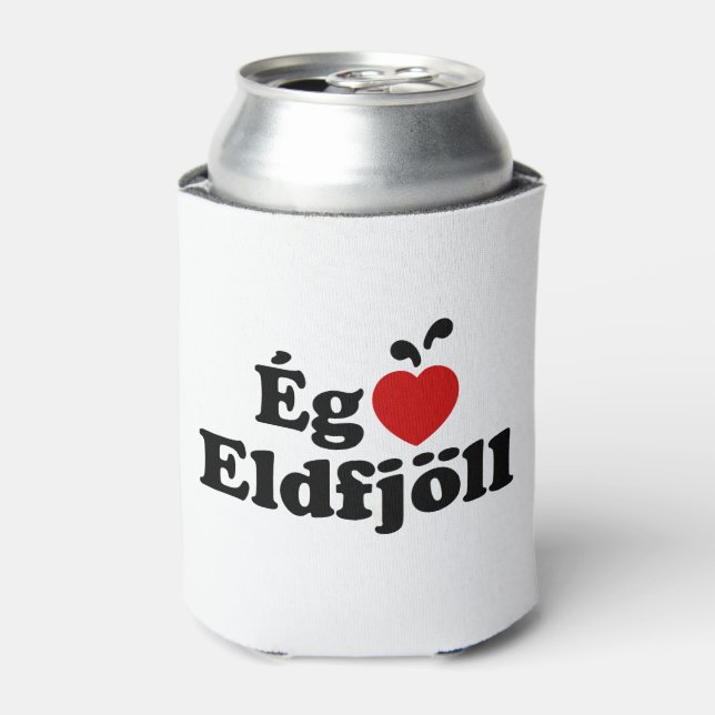 I Herz (Liebe) Vulkane [Ég Elska Eldfjöll] Dosenkühler (Kanne Vorderseite)
