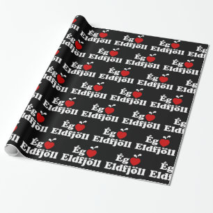 I Herz (Liebe) Vulkane [Ég Elska Eldfjöll] Geschenkpapier