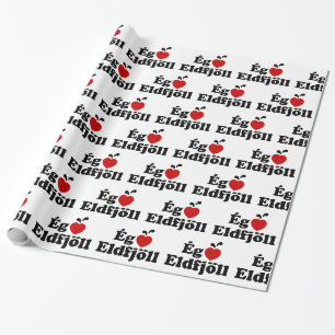 I Herz (Liebe) Vulkane [Ég Elska Eldfjöll] Geschenkpapier