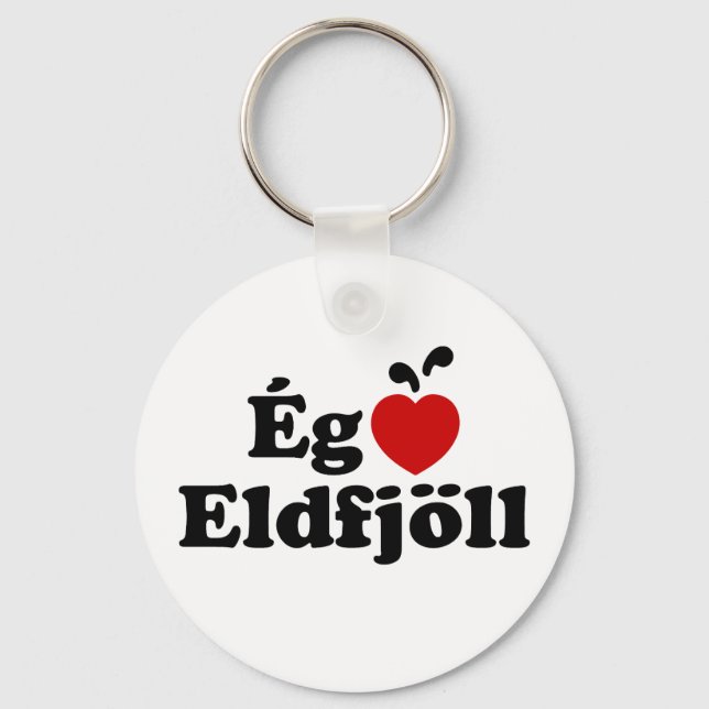 I Herz (Liebe) Vulkane [Ég Elska Eldfjöll] Schlüsselanhänger (Vorderseite)