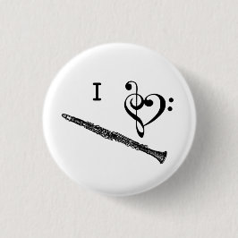 I Herz-Liebeclarinet-Musik-Knopf Button