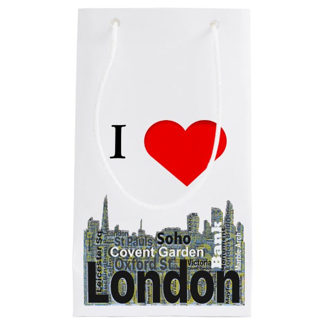 I Herz-London-Wort-Kunst Kleine Geschenktüte (Vorderseite)