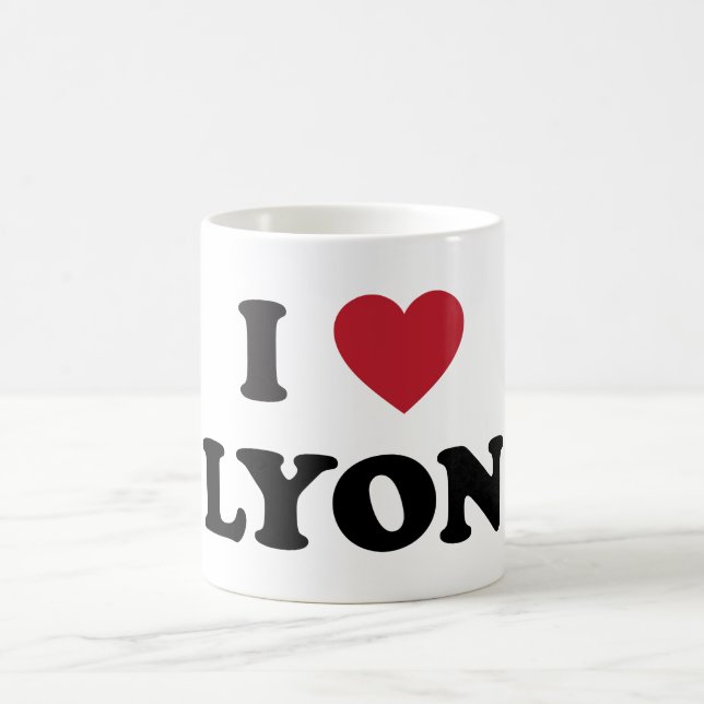 I Herz Lyon Frankreich Kaffeetasse (Mittel)