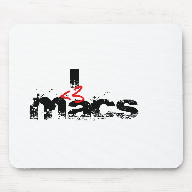 I Herz-Mac (rot) Mousepad (Vorne)