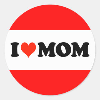I Herz Mama Runder Aufkleber