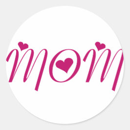 I Herz MAMA Runder Aufkleber