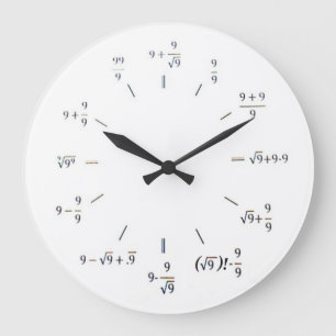 I Herz-Mathe Große Wanduhr