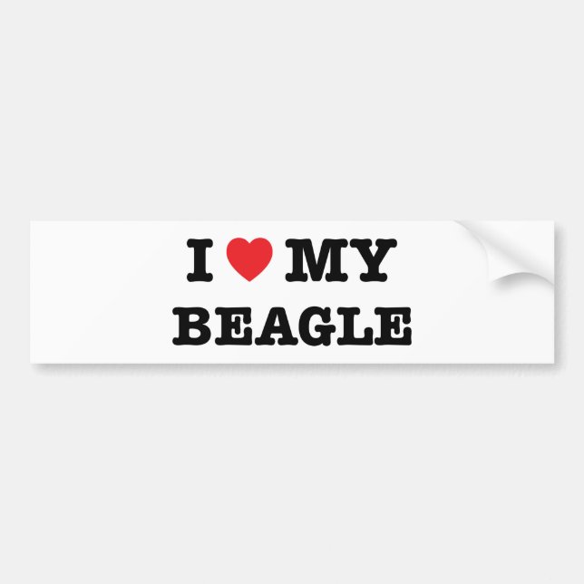 I Herz mein Beagle-Autoaufkleber Autoaufkleber (Vorne)