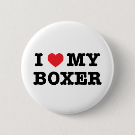 I Herz mein Boxer-Knopf Button
