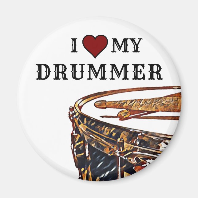 I *HERZ* MEIN DRUMMER-Trommel-Trommel-Trommel Magnet (Vorne)